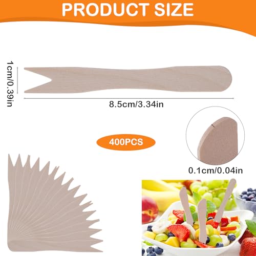 Miniatura 2 de 400 Piezas Tenedores Desechables Madera,Tenedor De Abedul,Tenedor De Fruta De Madera,Natural Tenedores Pequeños Cubiertos Para Cumpleaños, Fiestas, Camping Y Picnics 8,5 X 1 Cm