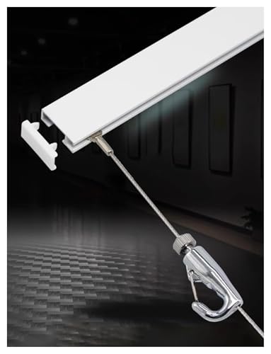 Image of Gallery Art Hanging Rail,100cm Long Picture Rail Hanging Hooks,Picture Hanging Track,Picture Rail Hooks & Installation Hardware(Rope 250cm)