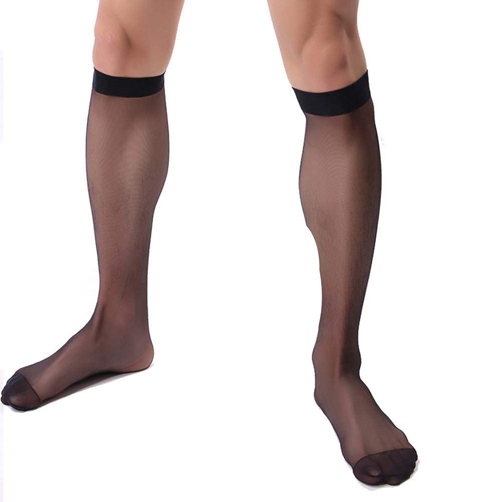 ADESUGATA Medias de Negocios para Hombre Antimicrobianas Resistentes al Olor Transparentes Negras Juego de 3