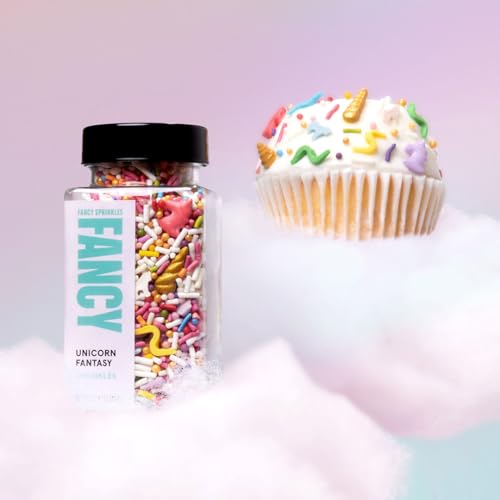 Image of Fancy Sprinkles Unicorn Fantasy Sprinkles | Pink, Purple & White Jimmies with Gold Unicorn Horns | Cake, Cupcake & Cookie Decorating | Girls Birthday & Party | 1 Pack (0.5c)