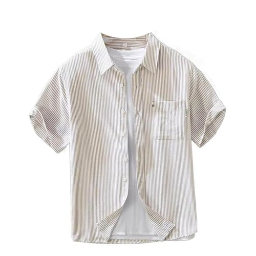 Chemise décontractée homme à rayures respirante pour éviter la chaleur du plein été