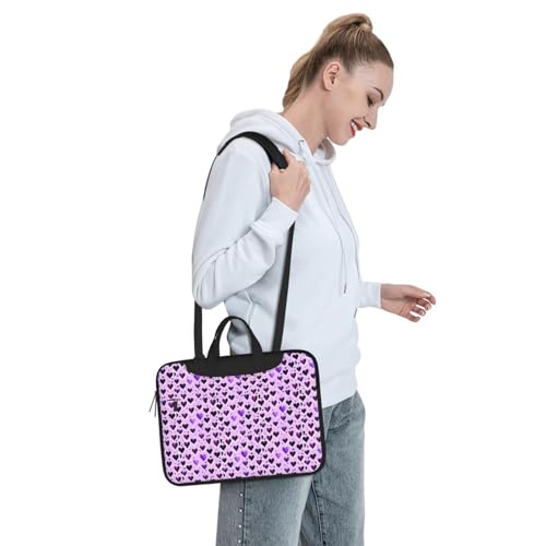 Sacoche ordinateur portable violette à cœurs protégeant votre PC - 7
