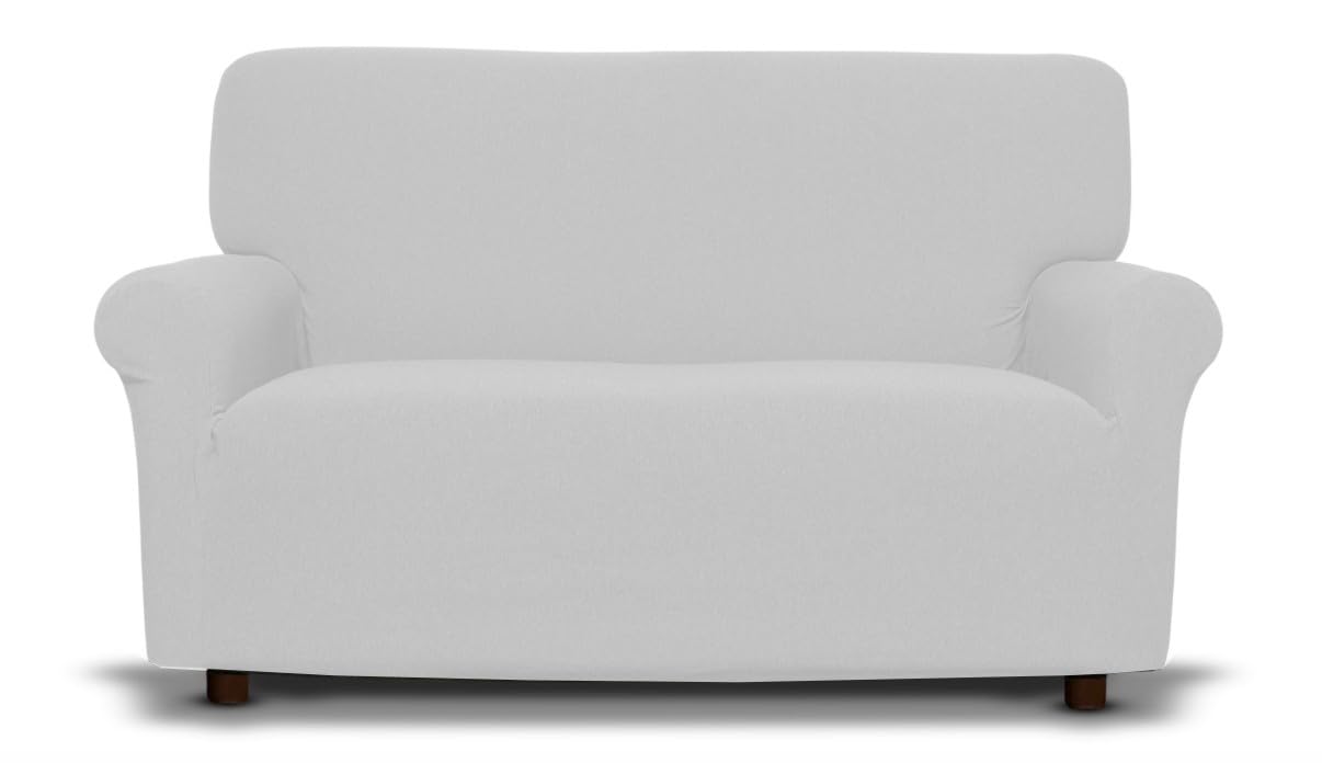 Tex family Copridivano New York Bianco Elasticizzato, Antigraffio, per Divani con Braccioli, Telo Divano Universale, Made in Italy - Divano 2/3 posti cm. 110-170