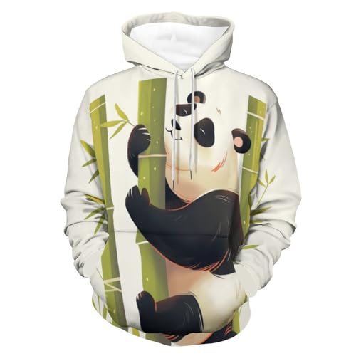 Sweat à capuche Joli Panda avec manches longues et coupe unisexe