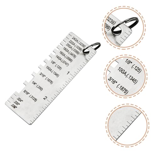 3 piezas Calibrador de Espesor de Metal de Acero Inoxidable para Herramientas de Soldadura Compactas para Inspección de Grosor de Láminas para Soldadura Ligera miniatura 4