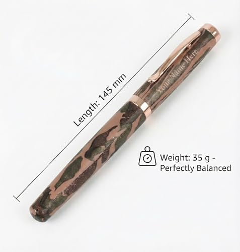 Image of Metal Pen with Blue Ink Signature Pens Customize Print Name Gift (Italic 034)