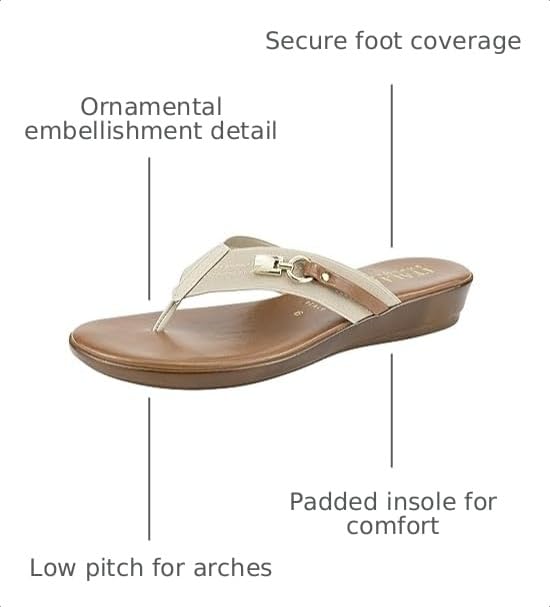 Image of ITALIAN Shoemakers Vale Low Wedge Thong Comfort Sandal for Women