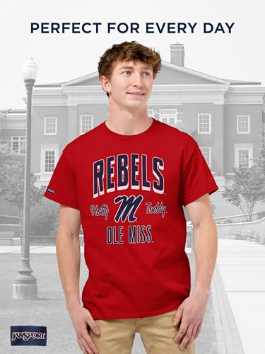 Image of JanSport NCAA Officially Licensed Campus Short Sleeve T Shirt for Men, Soft & Breathable Pre-Shrunk Cotton Crewneck T Shirt