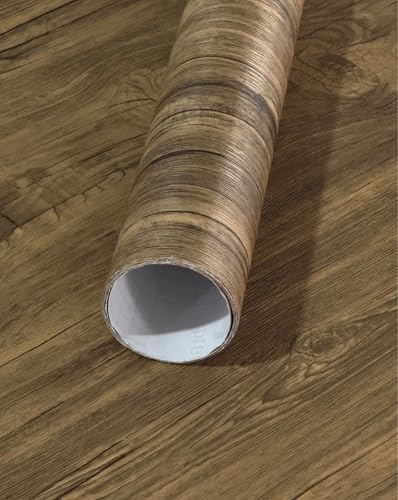 Image of HOME13 Vinyl Kitchen Self Adhesive Vinyl Decorative Brown Wooden Grain Wallpaper for Kitchen Countertop Home /Office 1 Ft x 4 Ft with 2pcs