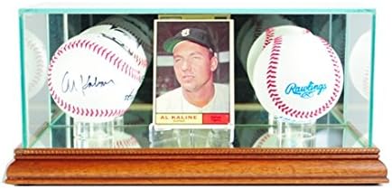 Perfect Cases CRDDB-W Card and Double Baseball Display Case, Walnut