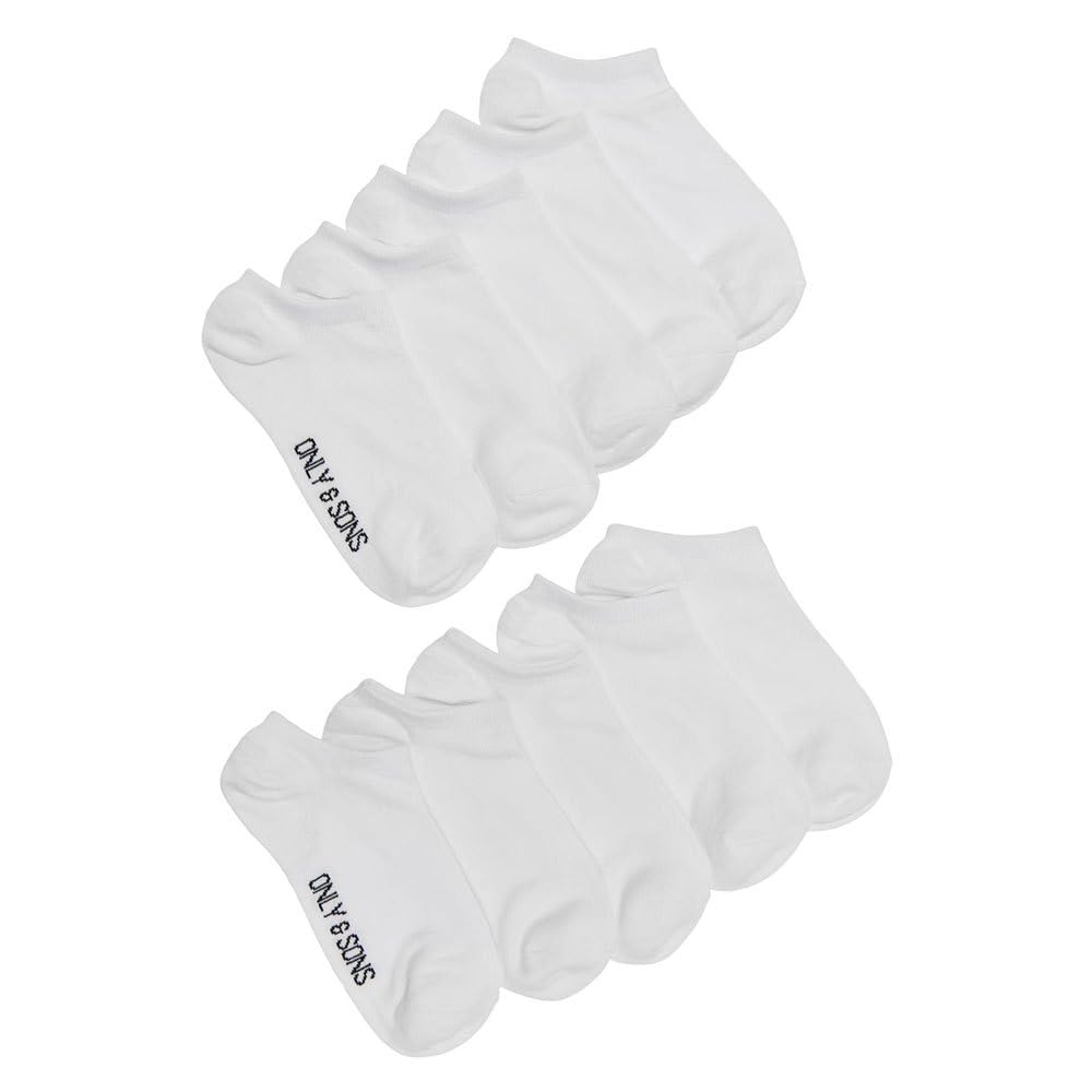 Only & Sons Onsfinch Noos-Calcetines Deportivos Unidades, Blanco/Paquete: 10 Blanco, Taille Unique para Hombre