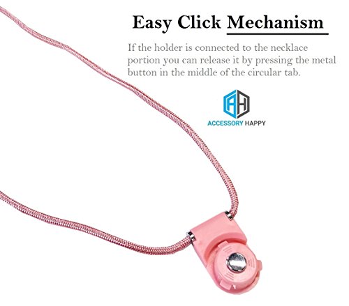 Accessoryhappy Universal 2 In 1 Phone Lanyard & Ring Stent, Cell Phone Tether Neck Strap Holder Ring Stent Kickstand For Iphone 5 6 6S 7 8 8 Plus Galaxy S7 Note 3 4 5 And Other Mobile Phones (Pink) #TOP3