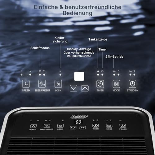 Bild 3 - Comedes Demecto 30 eco – Luftentfeuchter Bautrockner (max. 25 Liter / 24h) Geeignet für alle Räume und Keller bis zu 100m² / 230m³