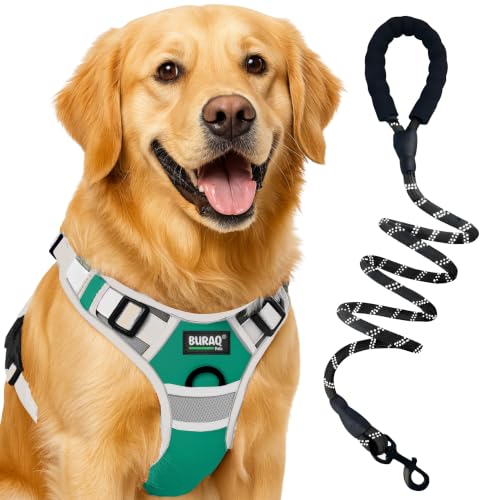 Image of Buraq Pets Premium Dog Harness with Leash | Reflective | No Pull Adjustable