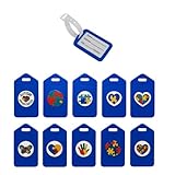 Kit 10 Tag Etiqueta de Mala Identificador de Bagagem Bolsa Premiun Personalizada Autismo TEA - Azul