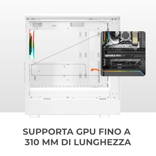 Gabinete Noua Nexus PH100 MicroATX Compacto para Gaming con Ventana de Vidrio Templado y Ventilador ARGB PWM Blanco miniatura 4