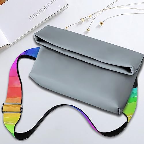 Image of Purse Strap Replacement Crossbody Straps for Women Men, Rainbow Design Adjustable Shoulder Strap Wide Bag Strap for Handbag Satchel Guitar Camera