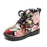 Komfyea Toddler Boots Boy's Girl's Cute Ankle Side Zipper Combat Boots
