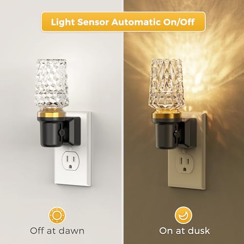 Image of L LOHAS LED Night Light, Dimmable Night Lights Plug into Wall, Light Sensor | Automatic Nightlights Plug in, 3000K 100LM, LED Acrylic Nightlight, Crystal Decorative, Hallway Bedroom Bathroom, 1 Pack