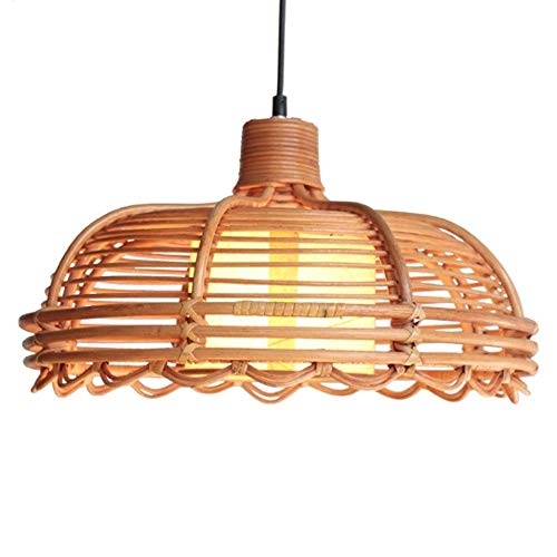 Lampe en bambou haut de gamme lustre en osier naturel au design rustique et élégant