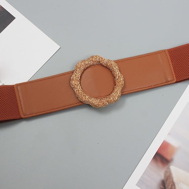 Wide waist cover leather trim all-in- dress suit elastic belt coat sweater black3