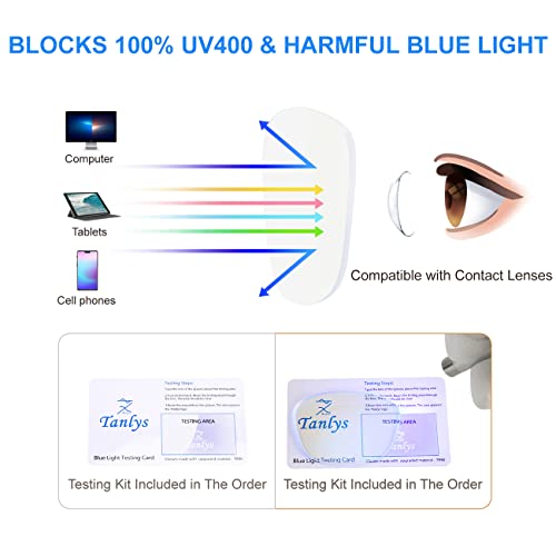 2 Pack Blue Light Blocking Glasses for Computer Eye Strain