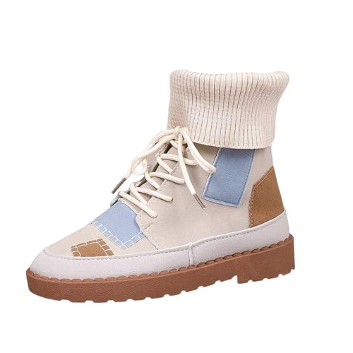 Bottines à lacets antidérapante femme légères et chaudes pour l'hiver