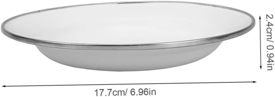 4pcs Pure White Enamel Plates Thickened Retro Style Small Enamel Dishes Multi-use Appetizer Trays for Home Kitchen and Camping