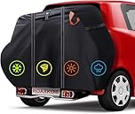 Roaxkois Bike Cover for Transport 2 Bikes - 600D Oxford fabric, PU coating, Waterproof & Heavy Duty, with 4m Reflective Webbing, Bicycle Rack Covers for Car Hitch Travel Storage