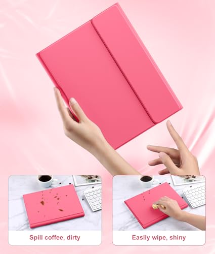 Image of Harvopu Compatible for iPad 11th 10th Generation Case with Keyboard, Folio Cover with Pencil Holder, Multi-Touch Trackpad, 7 Color Backlit, Detachable Keyboard for iPad (A16) 11th /10th Gen (Pink) | with Pencil Holder