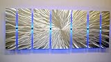 Modern Abstract Metal Wall Art Large Metal Art Panels "Cosmic Energy, LED" Color Changing LED Sculpt
