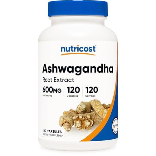 Nutricost Ashwagandha Herbal Supplement 600mg, 120 Capsules – Vegetarian, Non-GMO, Gluten Free, Ashwagandha Root