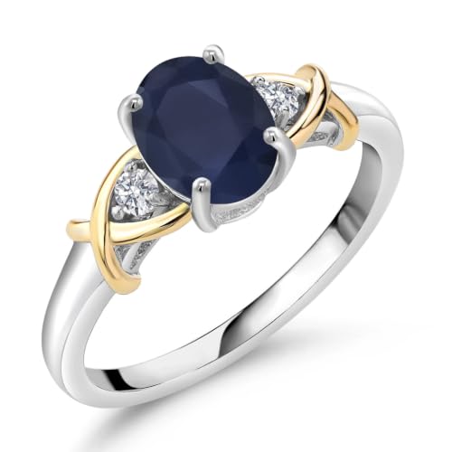 Gem Stone King 3-Stone Engagement Ring in Gold & Silver