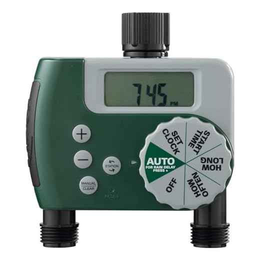 Orbit 58910 Programmable Hose Faucet Timer, 2 Outlet, Green