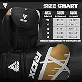 RDX Boxhandschuhe Muay Thai Kickboxen Sparring, Maya Hide Leder EGO Boxing Gloves, Sandsack Boxsack Punchinghandschuhe Adult, Kickboxhandschuhe Kampfsport MMA Training 8 10 12 14 16oz, Männer Damen - 3