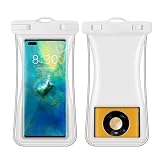 スマホ 防水ケース 水に浮くタイプ IPX8認定 海 プール 温泉 カバー 携帯 ドライバッグ 水中撮影 顔認証 首かけ ストラップ付き 密封 保護 ビーチ 入浴 水泳 潜水 サーフィン 登山 野外ライブ 釣り スキー スノボ iPhone 16/15/14/13/12/11 X XR XS 8 7 Android/Xperia/Galaxy/に対応 透明 4-7インチ機種に対応 (ホワイト)