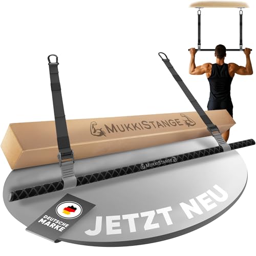 MukkiStange, Klimmzugstange Decke: abnehmbar, höhen-verstellbar, griffig,...