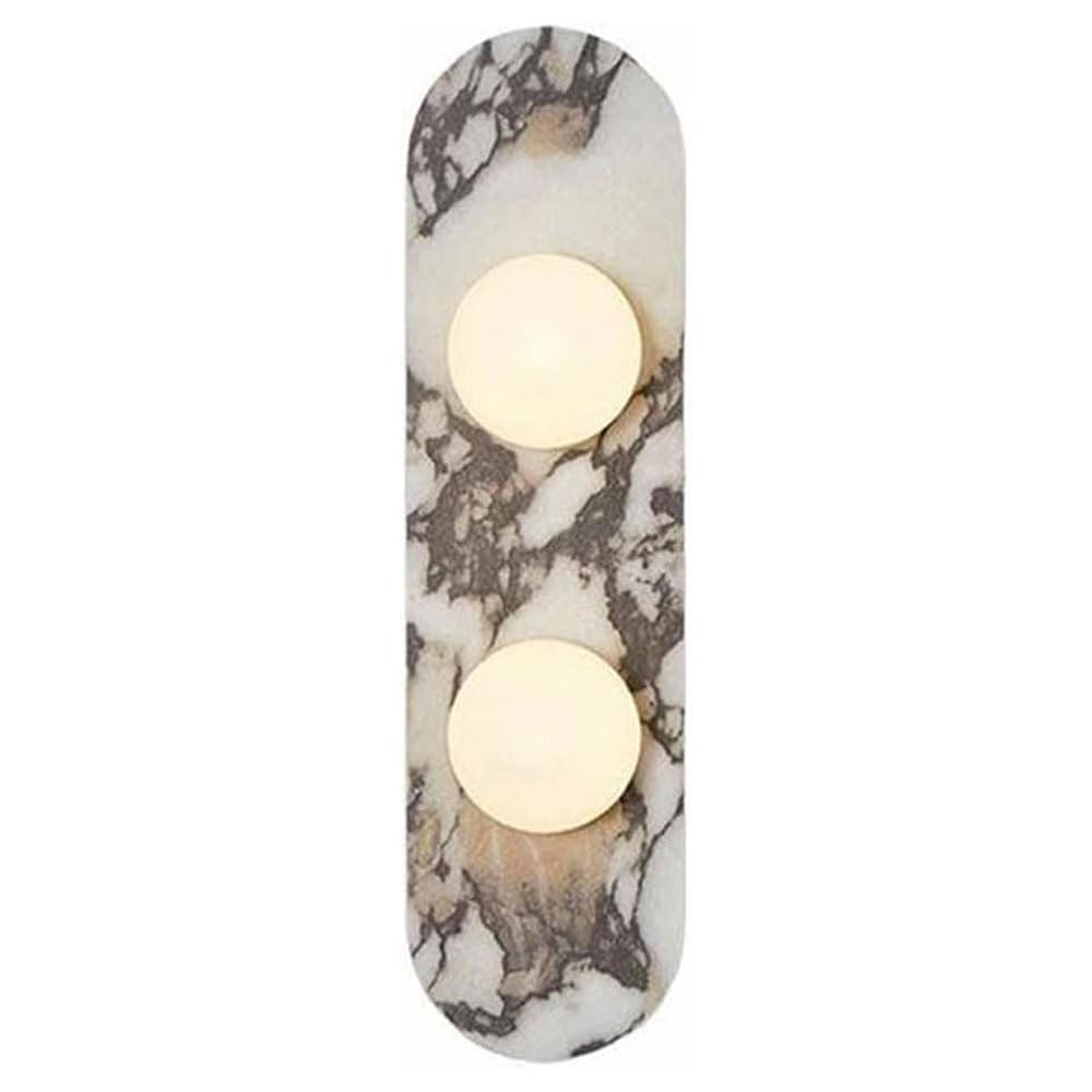 Hebxmf Multicolor Modern Industrial Style Marble Wall Light, Spherical Glass Lampshade Wall Sconce, G9 Base Natural Stone Wall Lamp, Living Room Balcony Bedroom Wall Mounted Light Fixtures