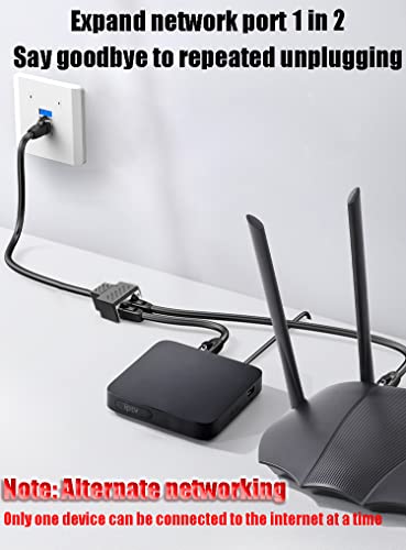 Mvboone Ethernet Splitter 1 To 2 Rj45 Network Male To Female Adapter, Suitable Super Cat5-7, Cmpatible With Adsl/Hubs/Tvs/Set-Top Boxes/Routers/Wireless Devices/Computers #TOP2