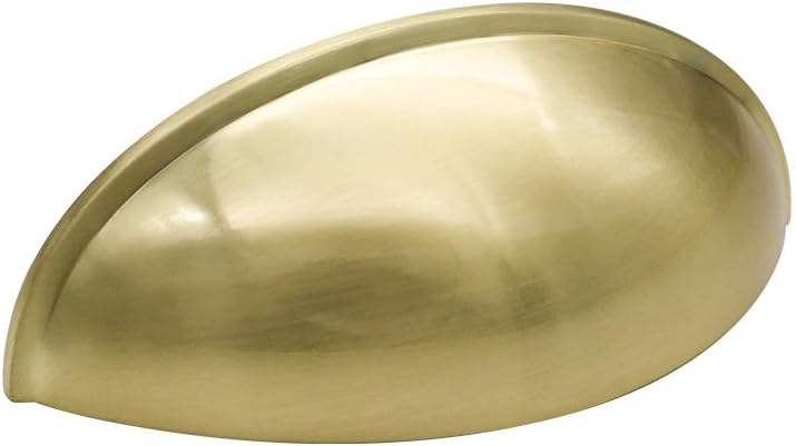 homdiy Bin Cup Drawer Handle Pull Cabinet Handles Brushed Brass Drawer Pulls-HD0313BB 10Pack 3" Inch (76mm) Hole Centers Solid Cabinet Pulls for Dresser Drawers