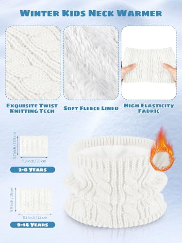 Glooarm Kids Winter Hat Gloves Scarf Set, Girls Toddler Winter Beanie Hat with Pom Knit Neck Warmer Gloves Fleece Lined Set3