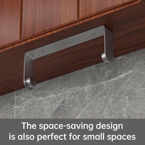 Image of Mbillion Brushed Silver SUS304 Paper Towel Holder 2 Pack | Wall mounte and self-adhesive under cabinet paper towel rack, premium stainless steel for kitchen