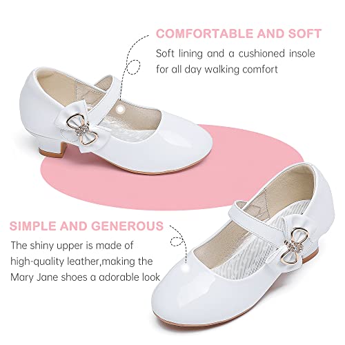 Image of Dufannie Girls Dress Shoes Princess Flats Heels for Toddler Little Big Kids