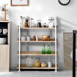 ワイエムワールド オープンラック 本棚 4段 薄型 スリム 幅75×奥行25×高さ101cm 木製 ブックシェルフ ホワイト 00-242