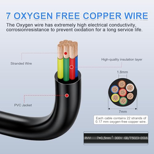 Cable para remolque multiconductor de 7 hilos negro para camiones y caravanas 2