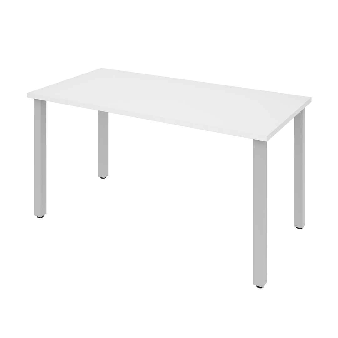 BESTAR Table with Square Metal Legs 30 x 60 White
