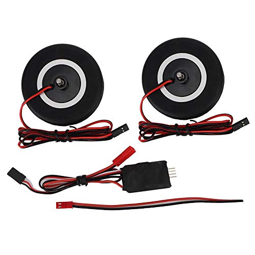Dilwe RC Wheel Brake System, 65mm Rubber Tires Wheel Brake Remote Control Wheel Brake with 4mm Axle Shaft