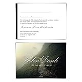 Trauerkarten Trauer Danksagungen 12 Stück Karten Set - Steiniger Weg Vorausgefüllt