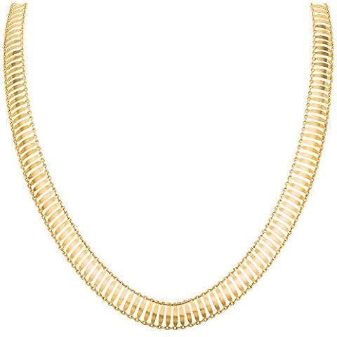 HOT SILVER Italian Flash Plated Sterling Silver Cleopatra Statement Necklace, 17" Cover