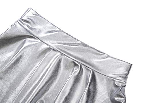 Urban CoCo Women's Shiny Flared Pleated Mini Skater Skirt - Image 5